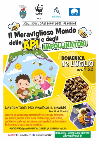 locandina api impollinatrici agli Alberoni
