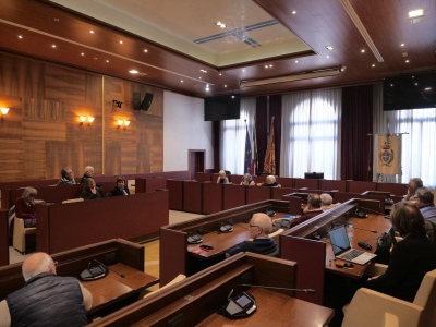 L'assessore Mar alla conferenza stampa Salva Sagre