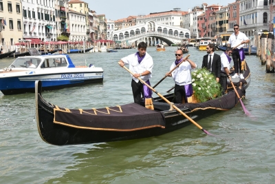 Salma Plessi in gondola