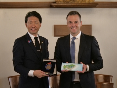 Incontro sindaco di Venezia Simone Venturini con sindaco di Sakai City Nagafuji Hideki