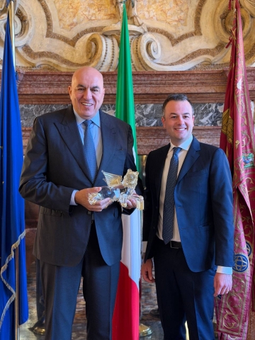 Sindaco Venturini e Guido Crosetto Ministro della difesa della Repubblica Italiana
