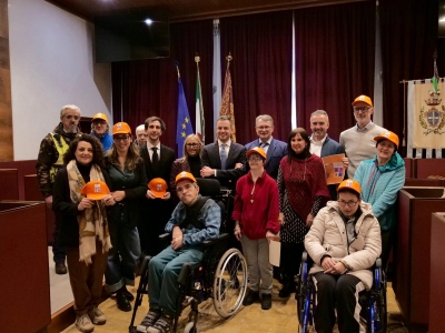 Canton e Venturini alla conferenza stampa Volare oltre lo sport, liberi di esprimersi