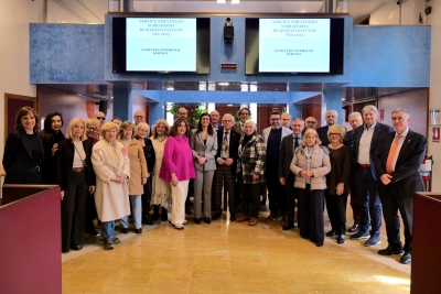 La presidente Damiano con l'assessore Mar alla presentazione dei service fatti nel 2025 di Interclub