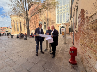 Brunello in sopralluogo alla rete antincendio a Venezia