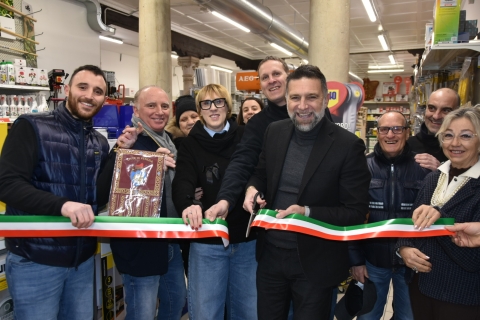 Costalonga all'inaugurazione attività commerciale a Venezia