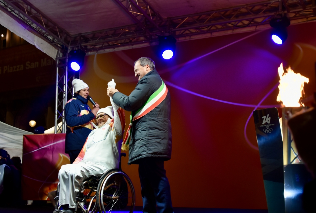 Accensione fiamma olimpica Piazza San Marco