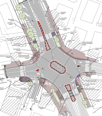 Rotatoria sperimentale di via Vespucci e via Bissuola a Mestre
