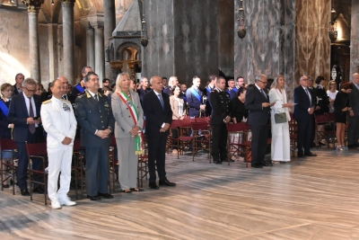 La vicesindaco Zaccariotto alla messa in Basilica di San Marco per il Patrono della Polizia di Stato San Michele